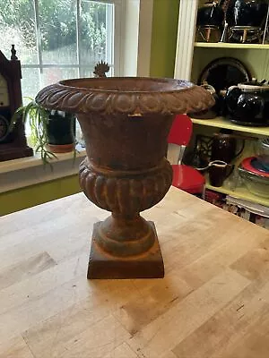 Vintage Cast Iron Patinated 9” French Style Garden Urn #2 • $78