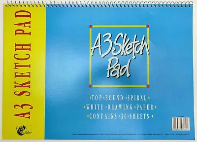 £5.22 • Buy A3 Top Bound Spiral White Drawing Paper 30 Sheets Sketch Pad SS203-40