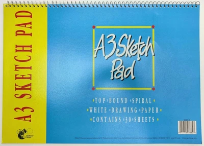 £5.22 • Buy A3 Top Bound Spiral White Drawing Paper 30 Sheets Sketch Pad SS203-40