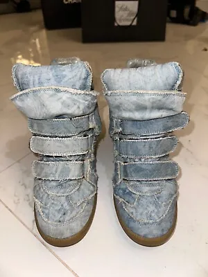 Isabel Marant Denim Blue High Top Sneakers 36 • $400