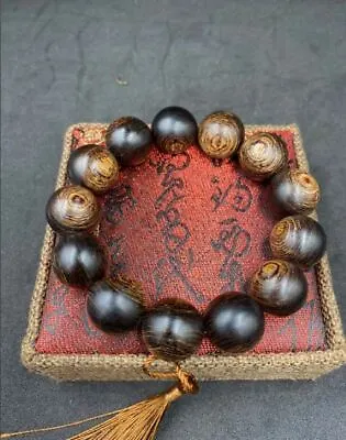 Vietnamese Agarwood Bracelet Bead-Sink In Water Beautiful Wood Grain Unisex Gift • $73