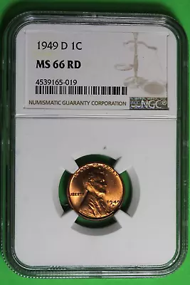 $57 • Buy 1949-D Red NGC MS66RD Lincoln Wheat Cent #B37049