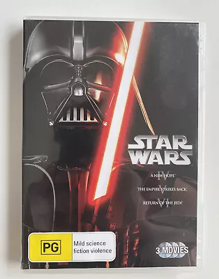 Star Wars - New Hope + Empire Strikes Back + Return Of The Jedi (3 DVD) Region 4 • $12.95