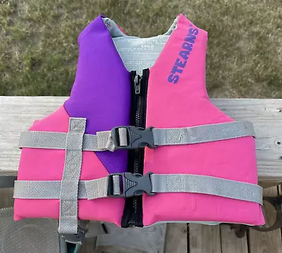 Stearns Youth 30-50 Lbs Pink Purple Life Jacket Vest Ski Kid Child Type III PFD • $15