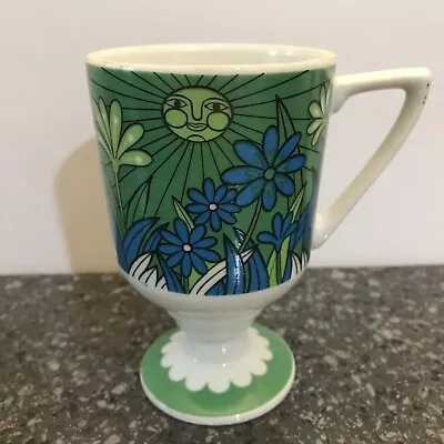 SMUG MUGS Mid-Century Modern 60-70's  Mug Royal Crown Moon Glow Flowers Pedestal • $19.55