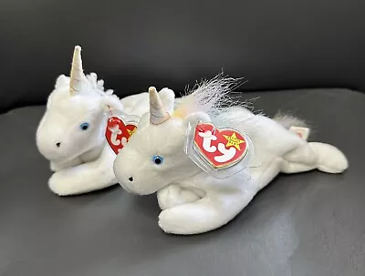 (Lot Of 2) TY Beanie Baby Mystic Unicorn Irridescent Horns Rainbow Mane/tail • $14.99