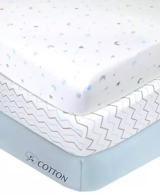 3 Pack Fitted Mini Crib Sheet 24  X 38  Soft Breathable Neutral 100% Cotton Jer • $23.20