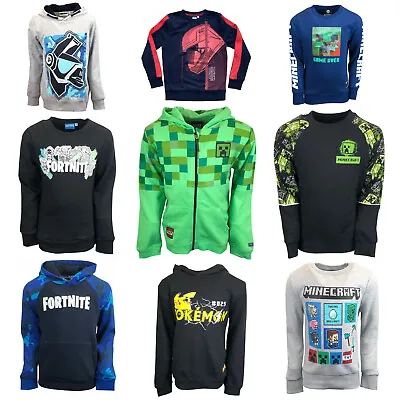 Boys Girls Fortnite Minecraft Star Wars Pokemon Hoodie Sweatshirt Age 3-14 Years • £9.95