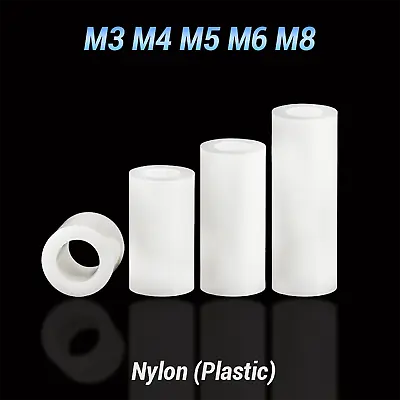 M3 M4 M5 M6 M8 White Nylon (Plastic) ABS Spacer Standoff Thick Round Washers • £1.43