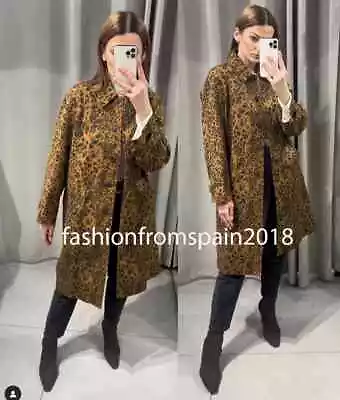 Zara New Woman Zw Collection Animal Print Trench Coat Leopard Xs-sm-l 3138/149 • $139.94