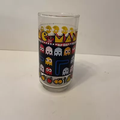 1980 RARE  SPEEDY  PAC-MAN 5.5” Bally Midway Clear Drinking Glass Army Airforce • $16.99