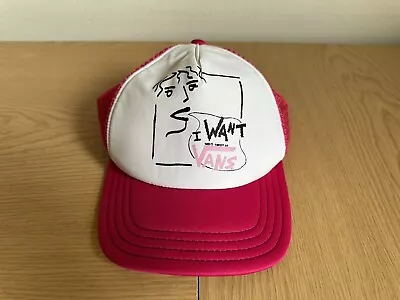 Vintage West Coast Vans  I Want Vans  Pink Trucker Hat Mesh Cap • £25