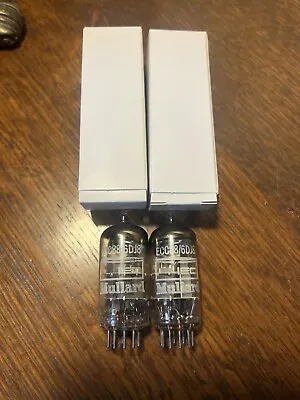 Pair Of Mullard 6DJ8 ECC88 6922 Blackburn Vacuum Tubes Strong! Matched  Codes • $99.99