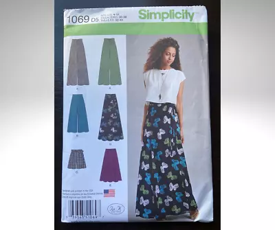 Simplicity 1069 Sz 4-12 Palazzo Pant Wide Leg Culotte Wrap Skirt Maxi Pattern • $5