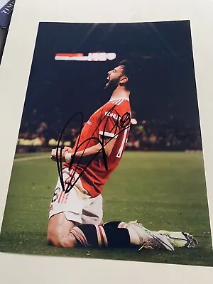 Bruno Fernandes Signed 12by8 With COA Man Utd • £40