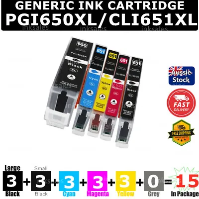 15x Generic Ink PGI 650XL CLI 651XL For Canon PIXMA MG6460 MG5560 MG7260 MX726 • $17.60