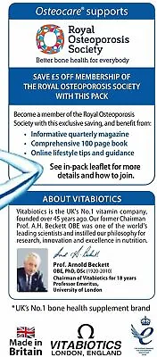 £11.45 • Buy Vitabiotics Osteocare Original Tablets - 90 Tablets Bone Health Formula Vegan