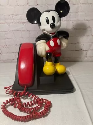 Vintage Mickey Mouse At&t Touch Tone Red Landline Phone Push Button Works! • $25