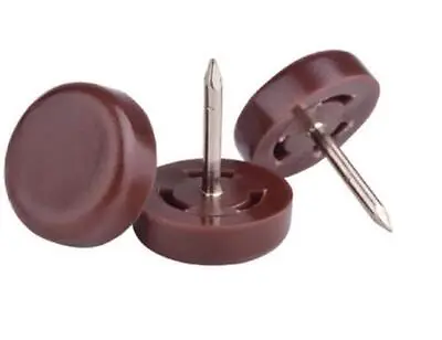Brown FURNITURE GLIDES Large 22mm Slider Nail In Bed Sofa Couch Chair Feet T15 • £4.22