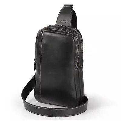 Personalized Top Grain Leather Crossbody Bag Genuine Leather Utility Sling Bag • $219.99