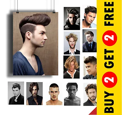 BEST MEN HAIR SALON POSTER COLLECTION A3 A4 A5 Men Hype Hairstyle Picture Prints • £2.19