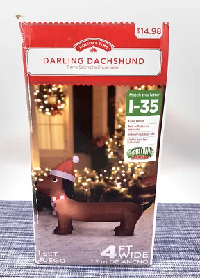 Darling Dachshund Dog Christmas Inflatable Airblown Gemmy Holiday Time 4 Ft • $19.99