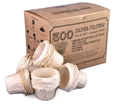 Disposable Unbleached K-Cup Coffee Paper Filters 300 CanFly Free Shipping • $17.95