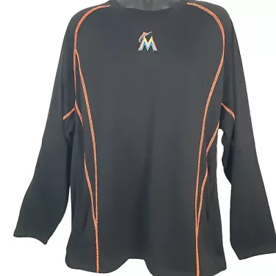 Miami Marlins Majestic Men's Authentic Long Sleeve Warmup Shirt Size XL • $29