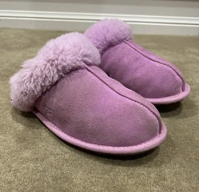 Pink UGG Women's Scuffette Silkee Suede Slide Slippers Size 8 • $20