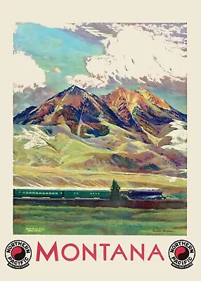 Montana By Train Travel Poster 1920 Very Rare Poster Or A Metal Tin Sign 12 X 18 • $16.95