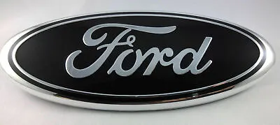 $19.95 • Buy BLACK & CHROME 2005-2014 Ford F150 FRONT GRILLE/ TAILGATE 9 Inch Oval Emblem 1PC