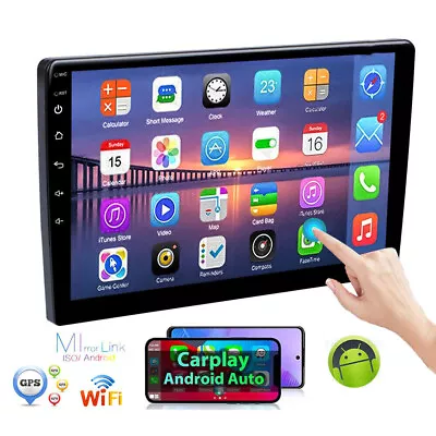 10  Wireless CarPlay Android 12 Auto Car Stereo FM Radio Double Din GPS Navi WiF • $59.44