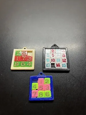 VINTAGE Set Of  3 1970s NUMBERS PUZZLE SLIDING GAMEs. B1 • $7