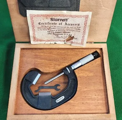 $185 • Buy Starrett  No 483 1.0  To 2.0  V Anvil Micrometer Flat Spindle And Carbide Faces