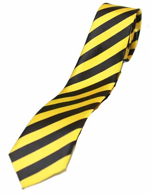 Trendy Skinny Tie - Striped Yellow And Black • $11.95