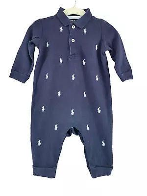 Ralph Lauren Baby Bodysuit With Embroidered Polo Pattern - 6 Months • £20