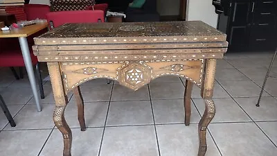 Gaming Table Middle Eastern (Turkish?) Inlaid Likely Made In 1800s ANTIQUE • $750