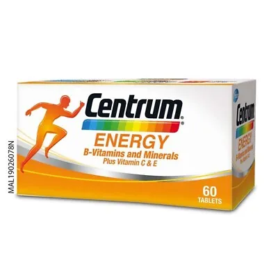 Centrum Energy B-Vitamins And Minerals + Vitamin C & E 60's Free Shipping • $30