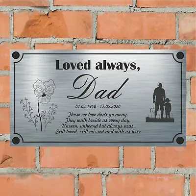 Memorial Plaque - Dad Design - Aluminium Sign Personalised With Any Wording • £13.99