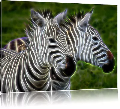 Beautiful Zebra Pair Canvas Picture Wall Decoration Print Art Print • £18.07