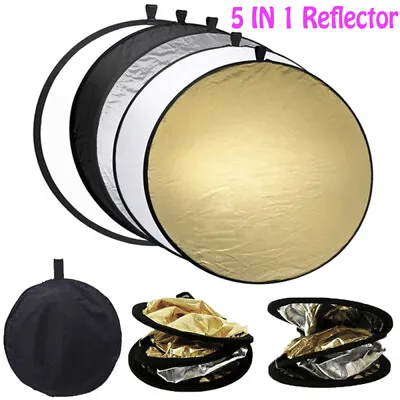 5 In 1 Portable Collapsible Round Photography Light Board Photo Reflector Disc • $14.88