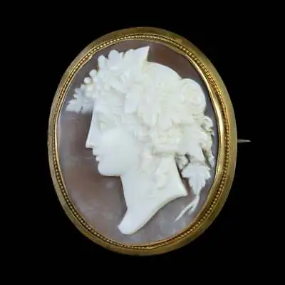 Antique Victorian Bacchante Cameo Brooch Pinchbeck Frame • £395