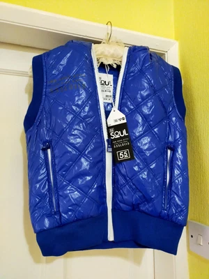 £10.99 • Buy 55 Soul. Royal Blue Quilted Zip Hooded Gilet Uk 12