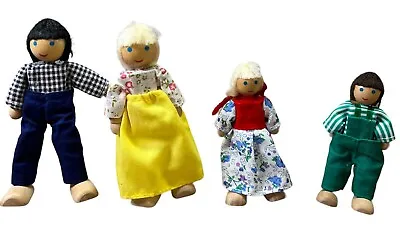 MELISSA & DOUG Vintage Set Of 4 Wooden Doll House People Family • $23