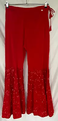 Retro Disco Hippy..red..bell Bottom..pants..sequin..women Med • $19.99