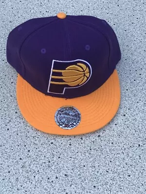 Indiana Pacers New Mitchell & Ness Black & Gold Snapback Hat Cap • $25.98