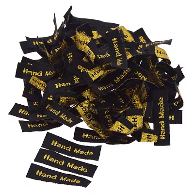 100Pcs Cloth Labels Tags Hand Made Clothing Bag Garment Sewing Patches Craft DIY • £2.59