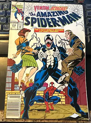 The AMAZING SPIDER-MAN #374 1993 PETER'S PARENTS VENOM ATTACKS MARVEL NEWSSTAND • $2.99