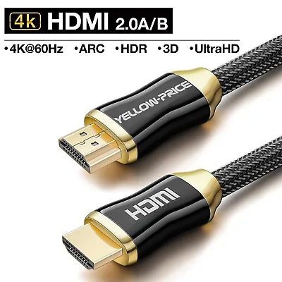 $58.76 • Buy Ultra 2.0a HDMI Cable For 3D 4K HDTV Laptop PC Blu-Ray XBOX 360 PS5 PS4 PS3 Lot