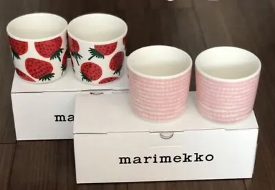 Marimekko SIIRTOLAPUUTARHA MANSIKKA Coffee Cup Mug 200ml Set Of 4 New • $158
